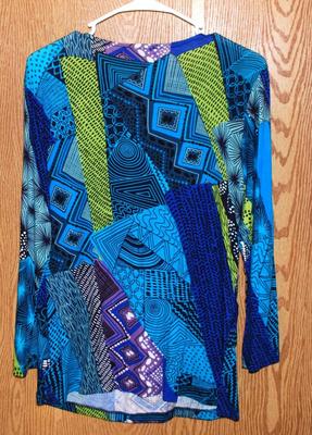 "Cable & Gauge" Assorted Blues Top - Size: Womens XL