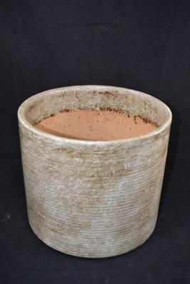 Cainly Ceramics Neutral Ribbed Planter Pot 9.5"