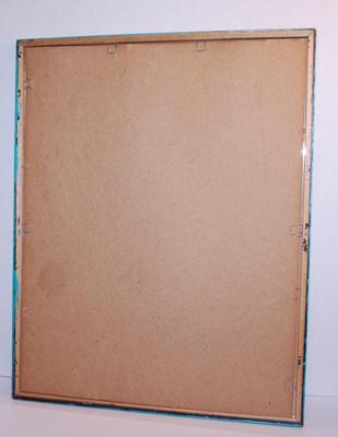 "Indian-Styled" Art Drawing - Glass Fronted Frame 14 1/2" x 11 1/2" Signed Duane Turner
