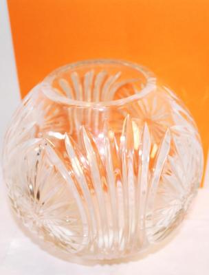 Heavily Etched Glass Bowl - 7" H x 7" W