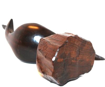 All Solid Varnished Wood Bird Art Piece 7" H