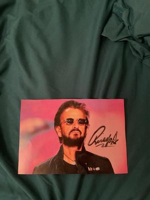 Ringo Starr Beatles Signed Autograph Cut Photo