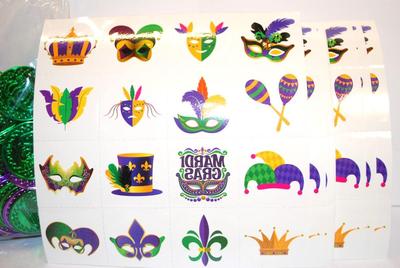 Mardi Gras Chips and Sticker Set