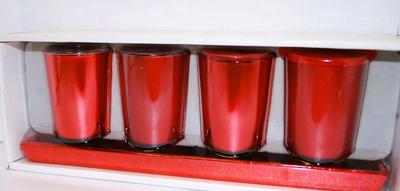 All Occasion Red Glasses Set with Tray and Box 5 Pieces