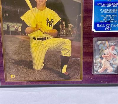 Mickey Mantle Commemorative Plaque with baseball card