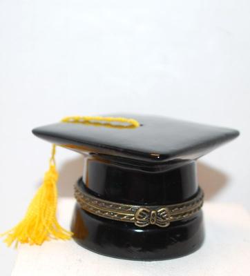 Diploma Cap Style Trinket Box with Diploma 1 1/2" H