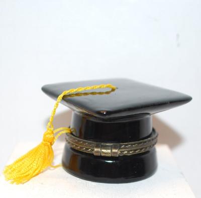 Diploma Cap Style Trinket Box with Diploma 1 1/2" H