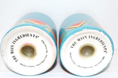 Handpainted Colorful Peppers Style Salt & Pepper Shaker Set 2 3/4" H