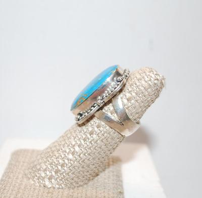 STERLING SILVER Copper Turquoise 925 Ring Size: 6