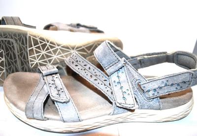 "Earth @ Origins" Gray Sandals with Velcro Straps Size 8