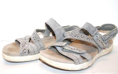 "Earth @ Origins" Gray Sandals with Velcro Straps Size 8