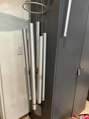 Lot 800 wood and metal windchime 59â€