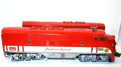 Vintage Lionel Texas Special #2245 A + B - Locomotive & Dummy Car 1954-1955 --TESTED