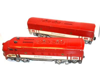 Vintage Lionel Texas Special #2245 A + B - Locomotive & Dummy Car 1954-1955 --TESTED