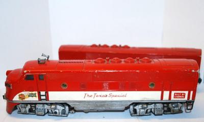 Vintage Lionel Texas Special #2245 A + B - Locomotive & Dummy Car 1954-1955 --TESTED