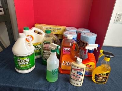 Lot 809 variety of cleaning supplies