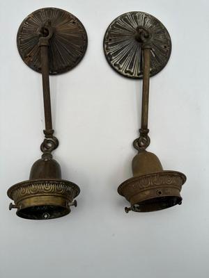 Pair of Brass Pendant Light Fixtures
