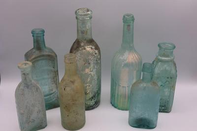 Variety of Antique Glass Bottles