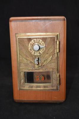 Vintage PO Box Coin Bank 8x5x5