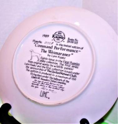 "Command Performance-The Weimaraner" by Lynn Kaatz Collector Plate