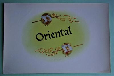 "Oriental" Inner Lid Cigar Box Label, form early 1900's