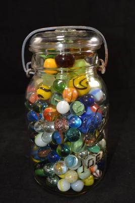Ideal BALL Jar Full of Old/New Marbles