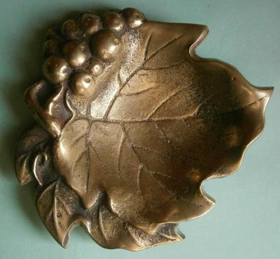 Cast Brass Figural Grape leaf Desk Tray from the early 1900's