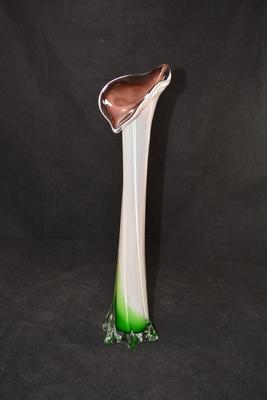 Vintage MURANO Venizia Calla Lily Vase 15.5â€x5â€