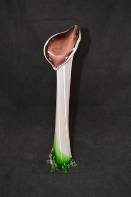 Vintage MURANO Venizia Calla Lily Vase 15.5â€x5â€