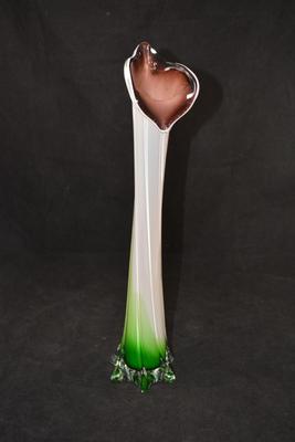 Vintage MURANO Venizia Calla Lily Vase 15.5â€x5â€