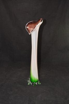 Vintage MURANO Venizia Calla Lily Vase 15.5â€x5â€