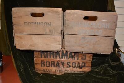 3 Antique/Vintage Wood Crates BORAX, Shenandoah Vinegar Corp + More