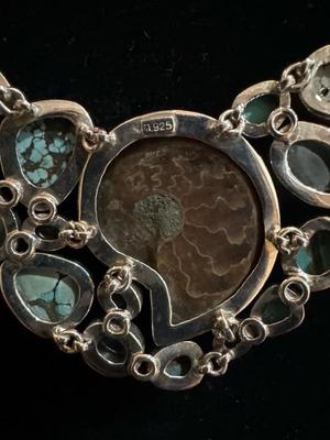 Lot 1012 ammonite and mix stone necklace