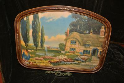 Vintage Cottage Landscape Print 22â€x16â€
