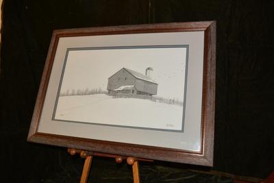 Signed, Framed/Matted Ken Schuler Barn Print 26/400, 26â€x18.5â€