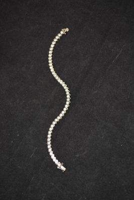 925 Sterling Tennis Bracelet w/ Crystals 7.25â€, 14.3g