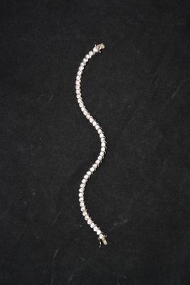 925 Sterling Tennis Bracelet w/ Crystals 7.25â€, 14.3g