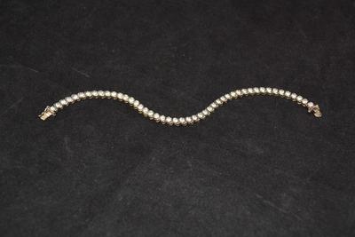 925 Sterling Tennis Bracelet w/ Crystals 7.25â€, 14.3g