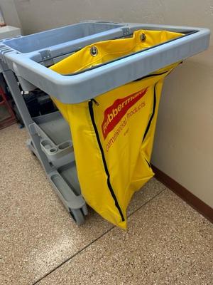 Lot 874 plastic Rubbermaid janitor cart