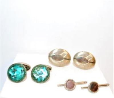 Multiples Color, Gold and Silver Tone Cufflinks Assortment 11 Pairs