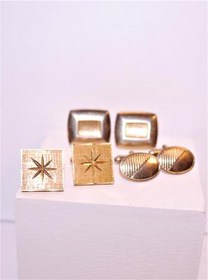 Multiples Color, Gold and Silver Tone Cufflinks Assortment 11 Pairs