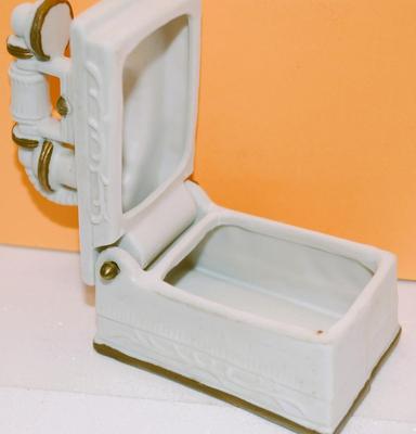 Telephone Style Trinket Box with an End Hinge 4" x 4"