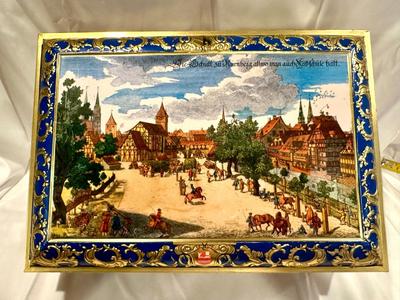 Large E.OTTO SCHMIDT Biscuit Cookie Tin Box Nurnberg Germany 1990