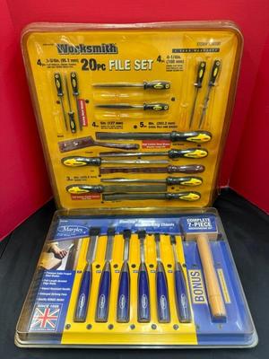 Lot 1249 7 piece working set and 20 piece file set