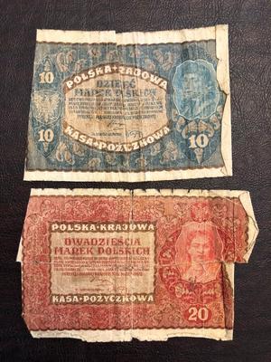 1919 $10 & $20 POLISH BANK NOTES