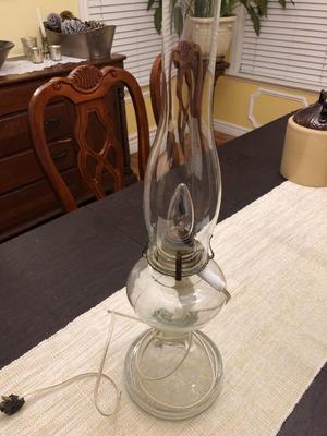 CONVERTED ELECTRIC HURRICANE LAMP