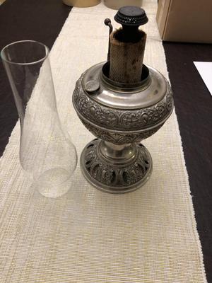 SILVER HURRICANE LAMP