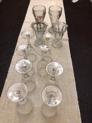 ICE CREAM GLASSES AND WINE GLASSES