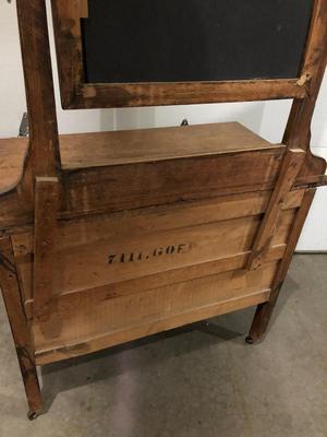 ANTIQUE WOODEN DRESSER W/ MIRROR