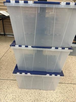 Lot 1296 3 plastic storage containers
